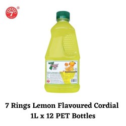 12Bottles 7 Rings 1L Lemon Flavoured Cordial