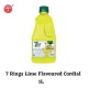 7 Rings 1L Lime Flavoured Cordial