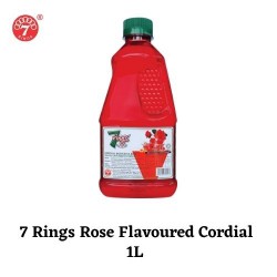 7 Rings 1L Rose Flavoured Cordial