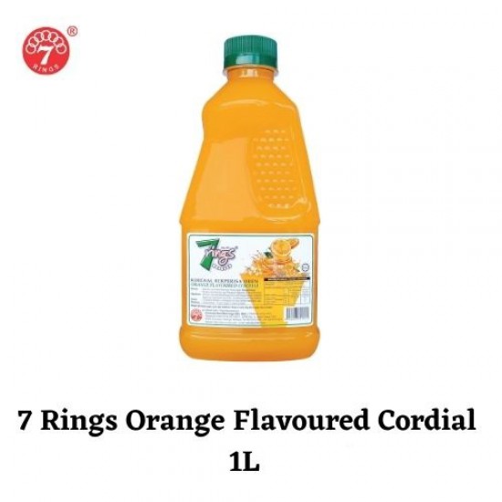 7 Rings 1L Orange Flavoured Cordial
