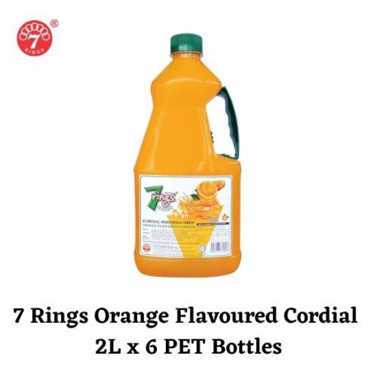 6 Bottles 7 Rings 2L Orange Flavoured Cordial