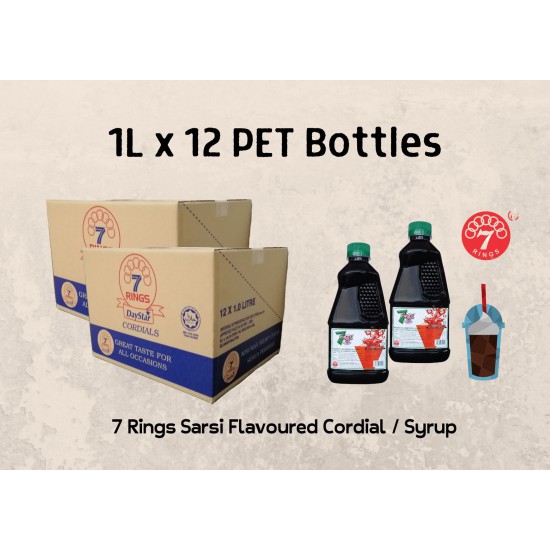 12Bottles 7 Rings 1L Sarsi Flavoured Cordial 12Bottles 7 Rings 1L Sarsi Flavoured Cordial