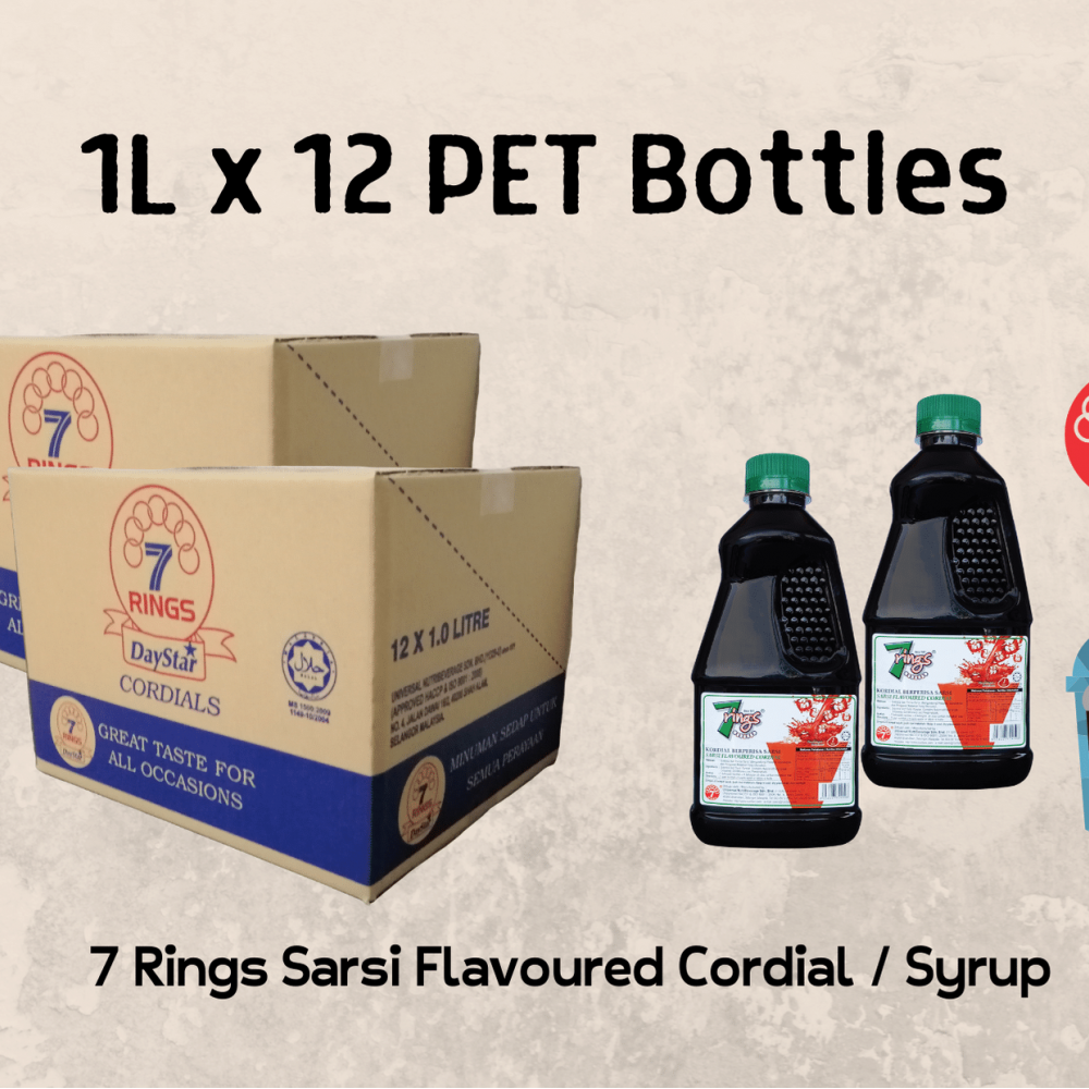 12Bottles 7 Rings 1L Sarsi Flavoured Cordial
