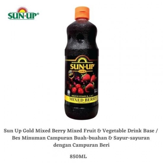 Sun Up Gold 850ml Mixed Berry Mixed Fruit and Vegetable Drink Base Concentrate 