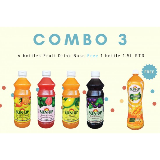Combo 3 (4 bottles fruit drink base concentrate) Combo 3 (4 bottles fruit drink base concentrate)
