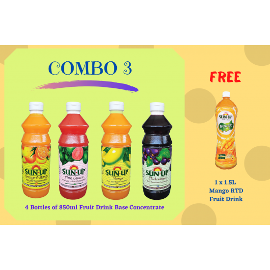 Combo 3 (4 bottles fruit drink base concentrate) Combo 3 (4 bottles fruit drink base concentrate)