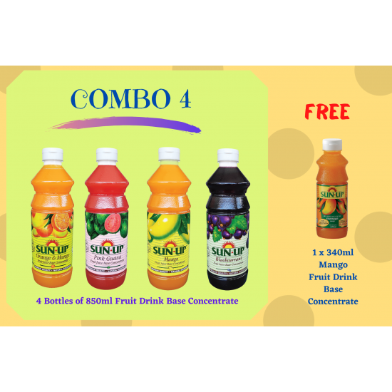 Combo 4 (4 bottles fruit drink base concentrate) Combo 4 (4 bottles fruit drink base concentrate)