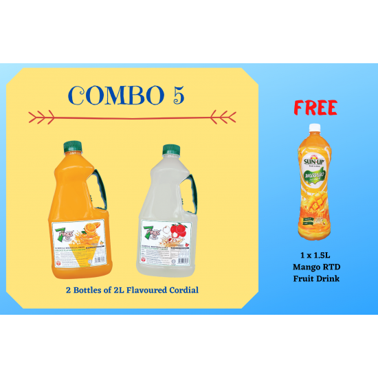 Combo 5 (2 bottles 7 Rings 2L Flavoured Cordial) Combo 5 (2 bottles 7 Rings 2L Flavoured Cordial)