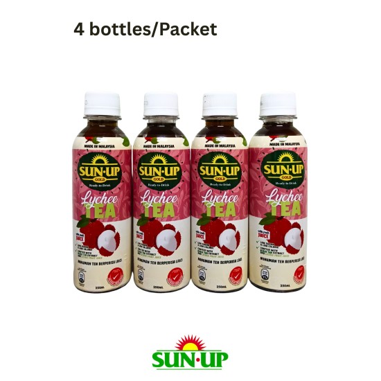 4 Bottles Sun Up Gold 250ml Lychee Fruit Tea