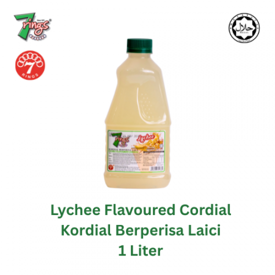 7 Rings 1L Lychee Flavoured Cordial